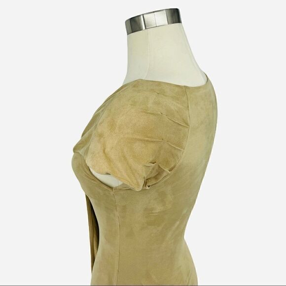 NWOT bebe Suede Draped Mini Dress - Picture 6 of 9